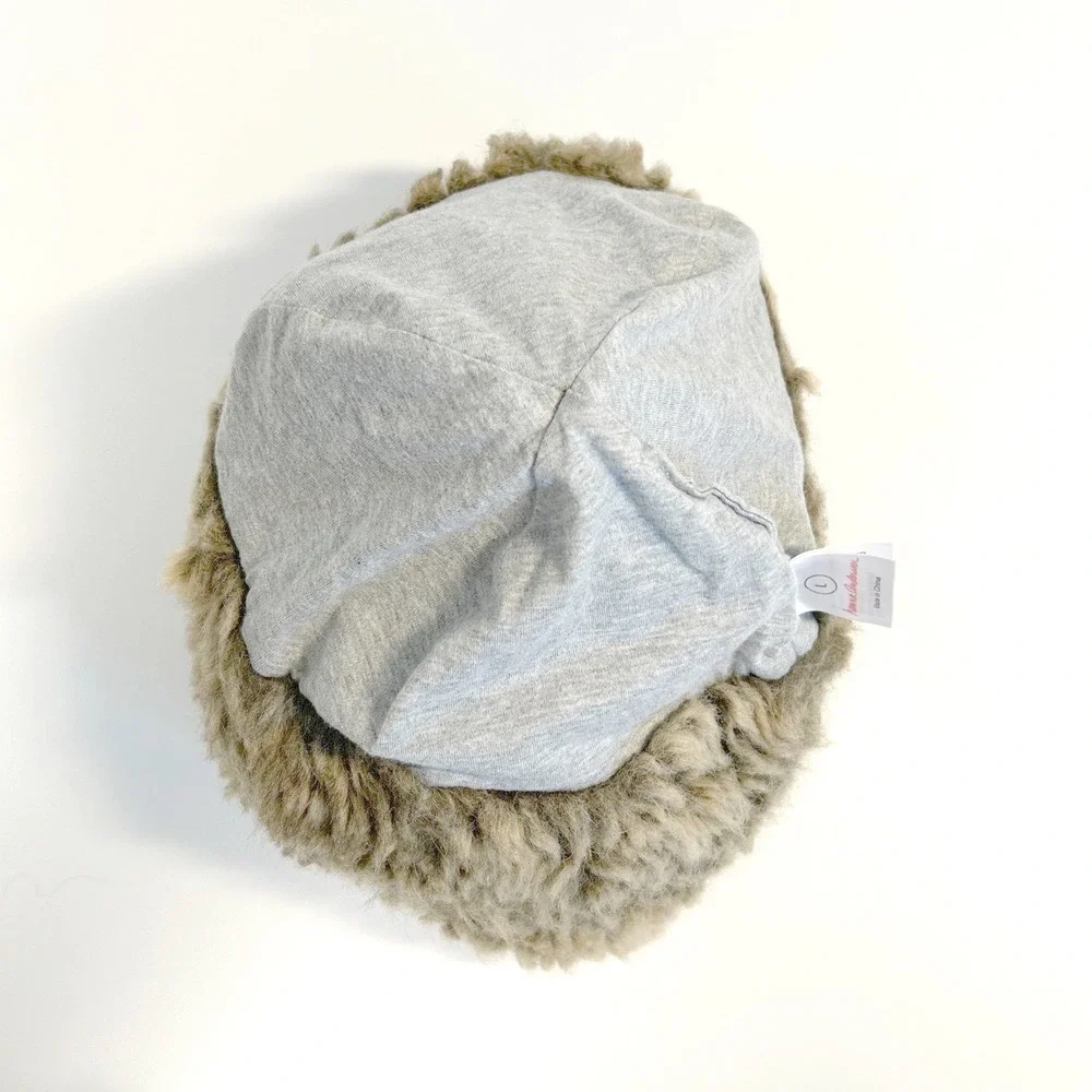 Hanna Andersson kid large youth bear knit trapper flap hat faux fur cotton lined